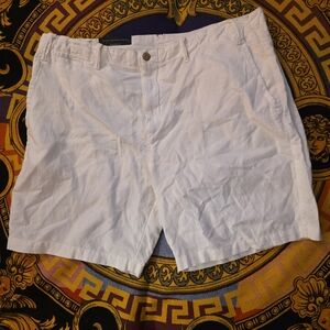 Ralph Lauren White Flat Front Shorts